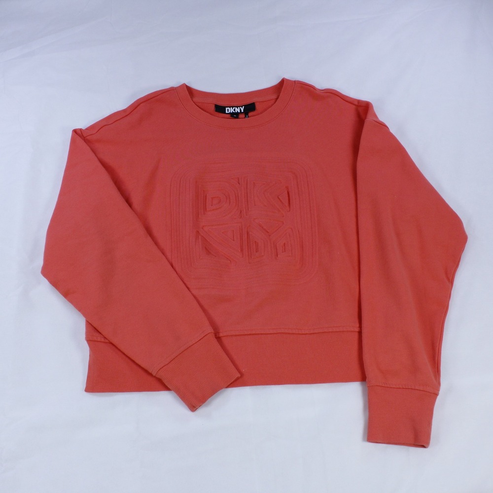 DKNY Sport Women's Sweatshirt with Embossed Logo - Salmon - Size XS